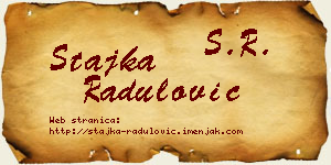 Stajka Radulović vizit kartica